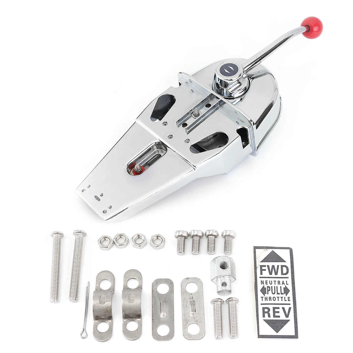 

316 Stainless Steel Top Mount Marine Boat Single Lever Handle Engine Control Box 45.5x15x12cm Dual Action Built-in Friction