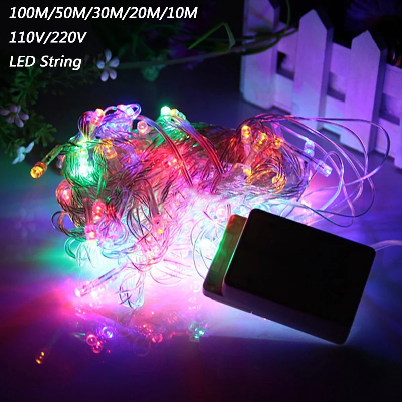 

10M 20M 30M 50M 100M LED string Fairy light holiday Patio Christmas Wedding decoration AC220V Waterproof outdoor light garland