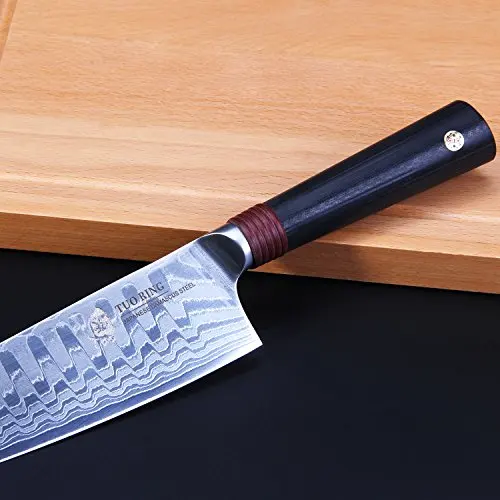 ''TUO Cutlery - Japanese Damascus Chef Knife - Premium AUS-10 HC Stainless Steel kitchen knife - Ergonomic G10 Handle - 8'' ''TUO Cutlery - Japanese Damascus Chef Knife - Premium AUS-10 HC Stainless Steel kitchen knife - Ergonomic G10 Handle - 8''