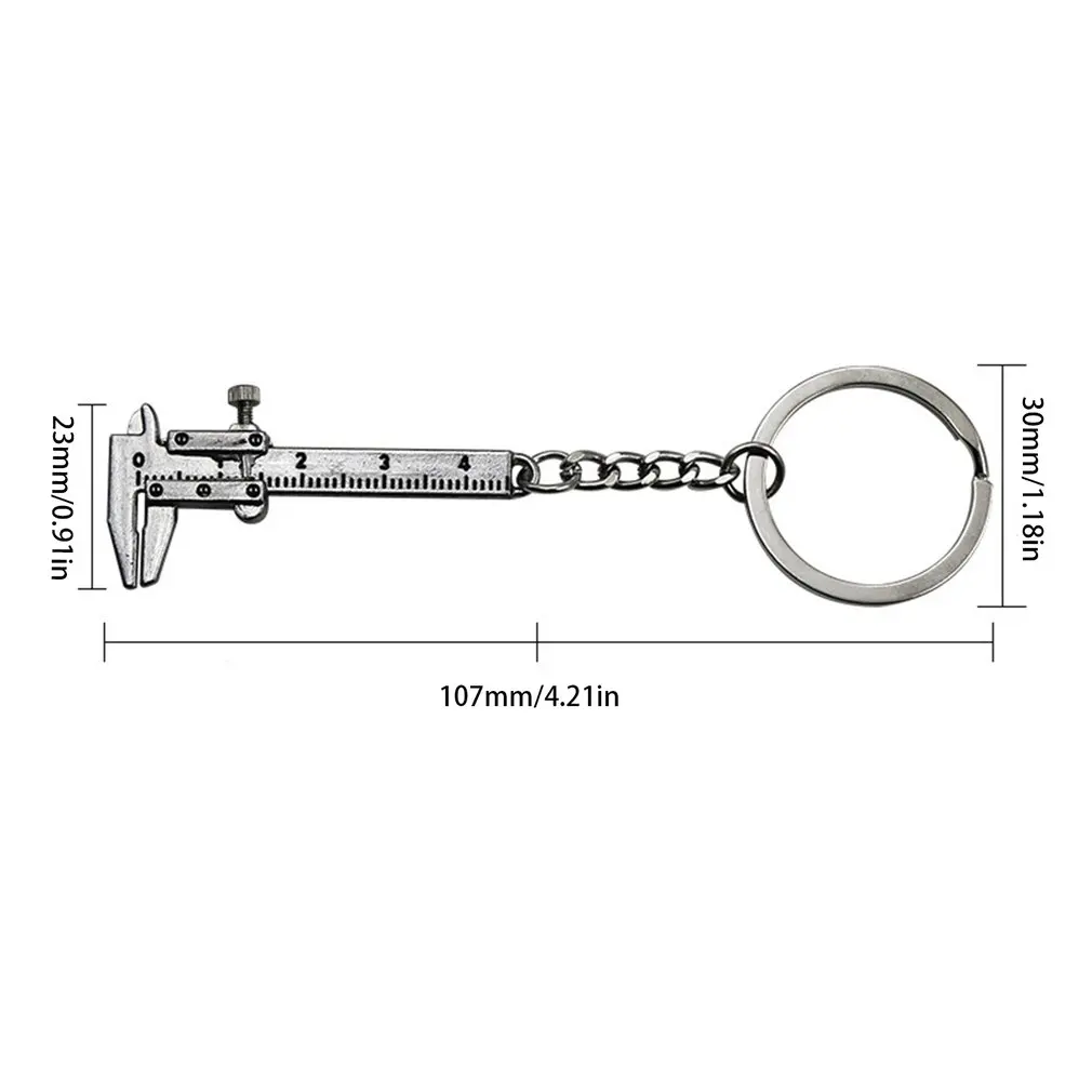 Мини Портативный цинковый сплав металлическая модель моделирования Линейка-слайд штангенциркуль брелок Универсальный автомобильный брелок