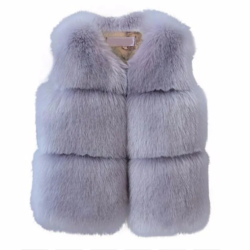 Faux Fur Baby Kids Girls Vest Jacket High Quality Thicken Warm Winter Children Outwear WaistCoats 11Colors