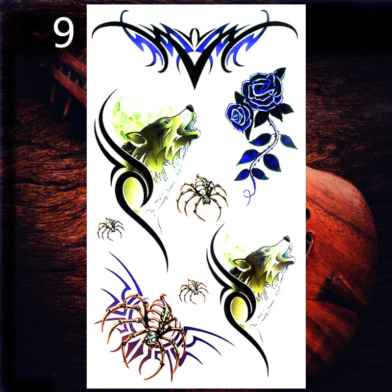 Y-XLWN китайские Феникс змея мужские креативные наклейки татуировки женские водонепроницаемые наклейки татуировки видео наклейки на холодильник - Цвет: 9