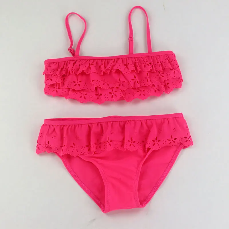 

Summer Multilayer Hollow Flower Split Swimwear Flowers Bikini Children Swimwear Girls Bikini Cake Layer Kids Swimsuit 3-14 Years