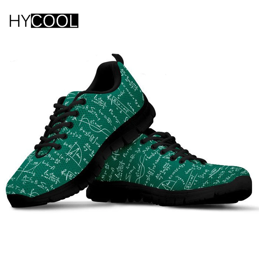 

HYCOOL Math Form Pattern Men Sport Shoes Mesh Breathable Running Shoes for Teens Outdoor Walking Sneakers Trainers Zapatillas