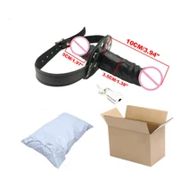 Sex Toy Silicone Double-Ended Dildos Gag Strap On Open Mouth Dong Plug With Locking Buckles Leather Harness Bondage For Couples
