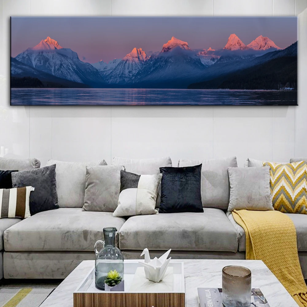 

Sunset View Canvas Paintings On The Wall Posters And Prints Landscape Of Mountains Wall Pictures Home Wall Decor Canvas Prints