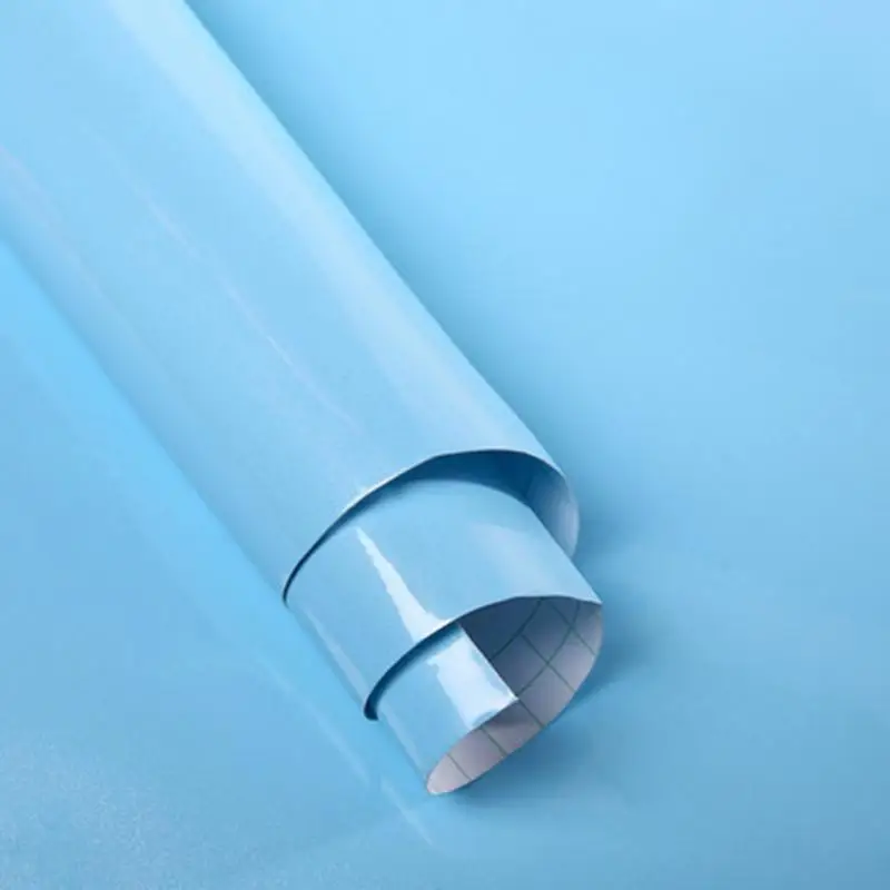 Light Blue 60*200 см, кухонный шкаф, твердый, сделай сам, декоративная пленка, мебель, лак, обновленная Наклейка на стену, ПВХ, самоклеющиеся обои#0917 - Цвет: Light Blue
