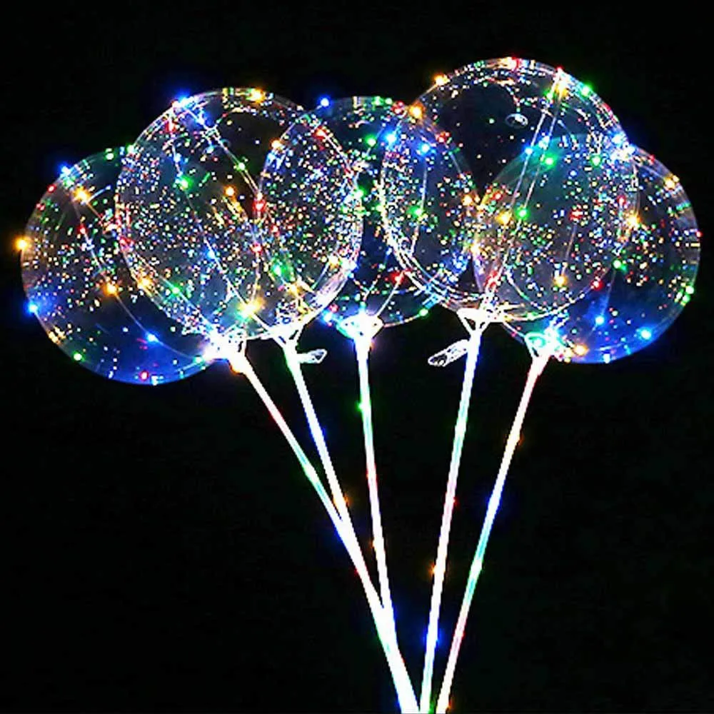 30cmx2pcs Luminous Ballons Transparent Helium Balloons Birthday Party