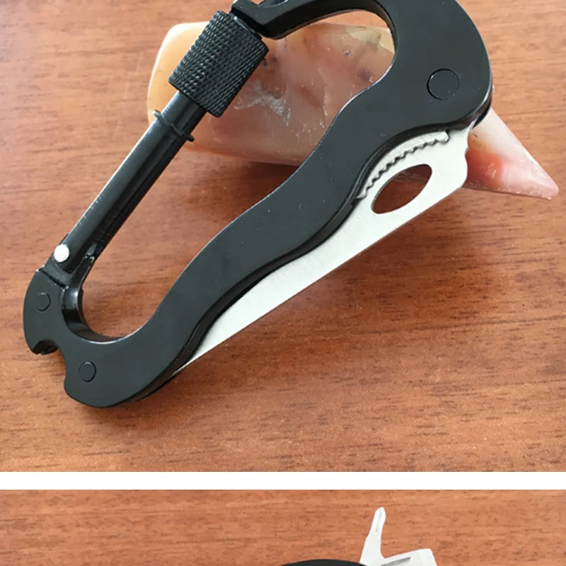 5 в 1 Multi нож-карабин Брелок Клип крюк SOS шестерни EDC Инструмент Карабин Кемпинг выживания скалолазание интимные аксессуары