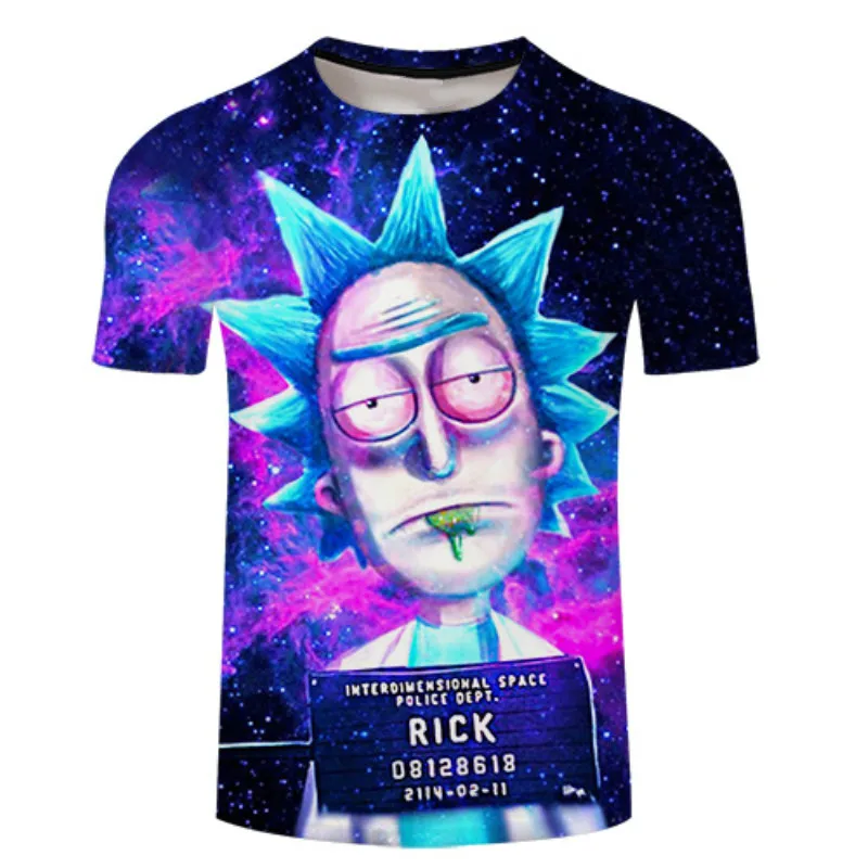 Простая футболка Harajuku rick and morty с принтом Мужская на весну и лето коротким рукавом