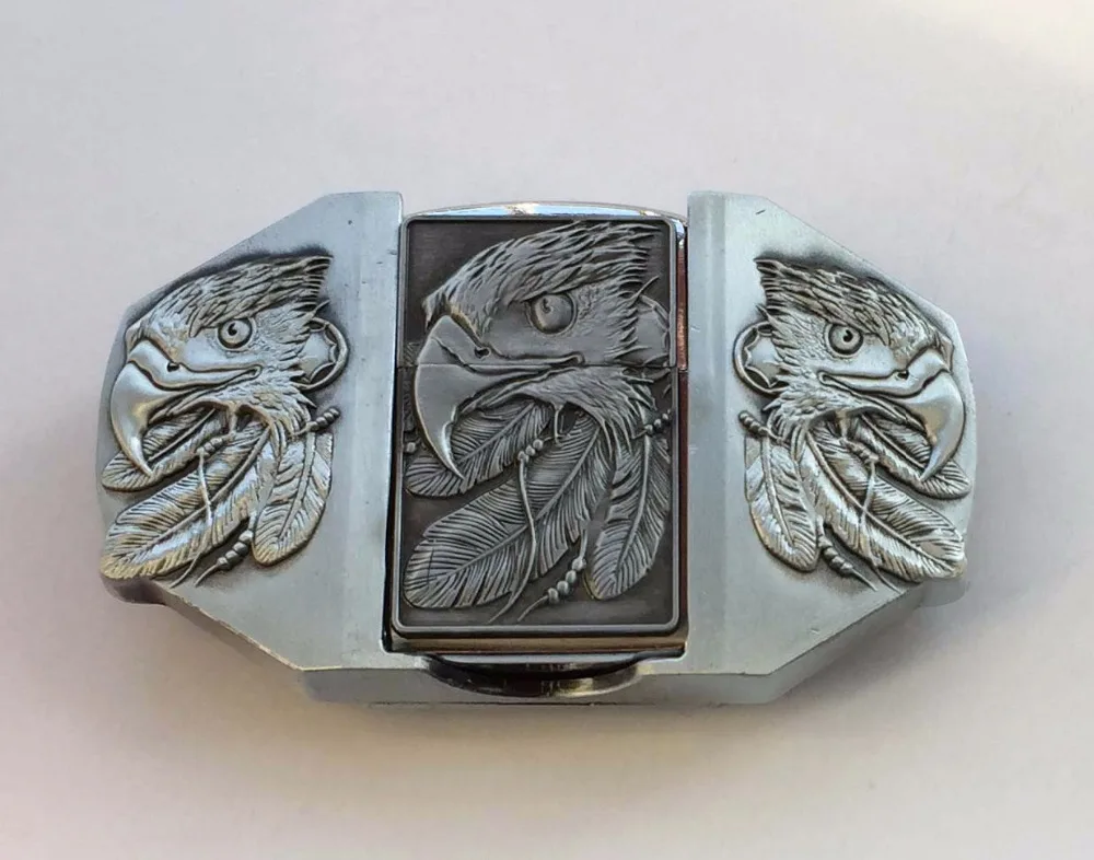 

High quality Sliver Eagle lighter Metal Belt Buckles For 4cm Widet Belt Mens Jeans accessories