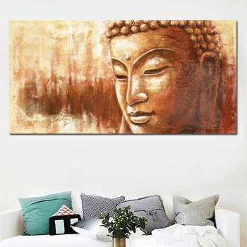 

1 Piece Large Size Buddha Poster Print Yellow Color Abstract Canvas Art Wall Painting For Living Room Home Decor Unframed