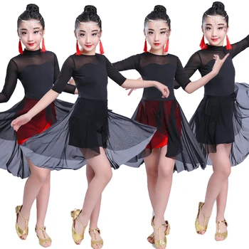 

Girl Latin Dance Dress Cha Cha Dress Ballroom Dancing Dress Girl Competition Dancewear Kids Dance Costumes vestidos mujer 2019