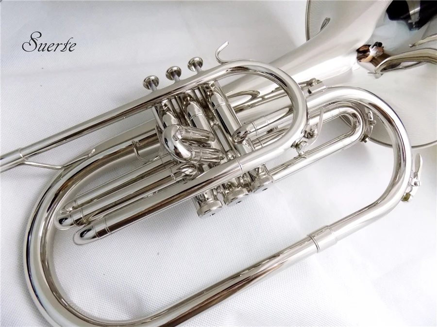 F key Marching Mellophone Musical instruments with case and mouthpiece Yellow brass mellophone horn