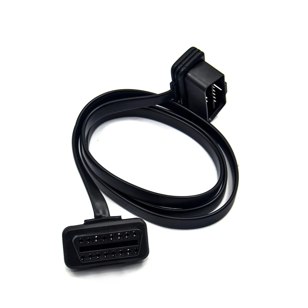 Плоский + тонкий 16 контактный удлинитель OBD 2 OBD2 ELM327 штекер Двойной Женский Y