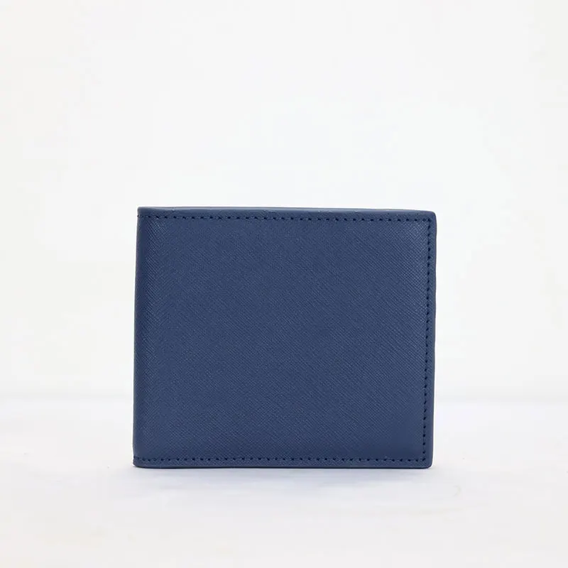 Goedkoop Nieuwkomers Monogram Beginletters Echt Saffiano Lederen Mannen Portemonnee Korte Portemonnee Bifold Portemonnee