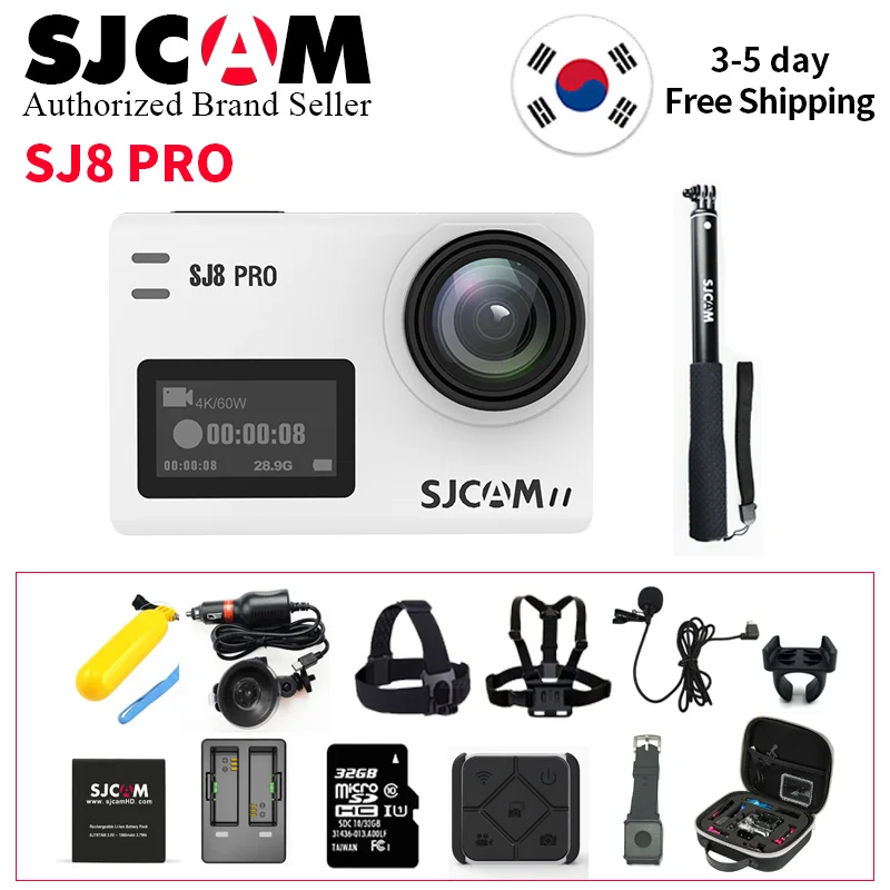 Cena SJCAM SJ8 Pro kamera akcji 1296P 4K 30fps 60fps sport DV pilot kamera na kask więcej akcesoriów (pełny zestaw Box)