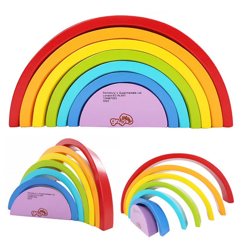 1 set educational colour sort rainbow wooden blocks kids circle set creative baby toys for children early learning game gifts - Colour Games For Children 1 set educational colour sort rainbow wooden blocks kids circle set creative baby toys for children early learning game gifts - Colour Games For Children