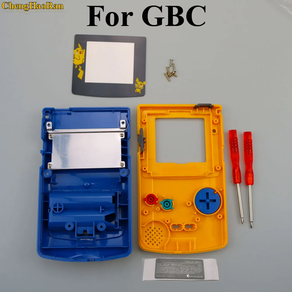 ChengHaoRan 1 комплект Оболочка Чехол Замена для Gameboy цвет GBC игровая консоль полный корпус для Pika chu версия