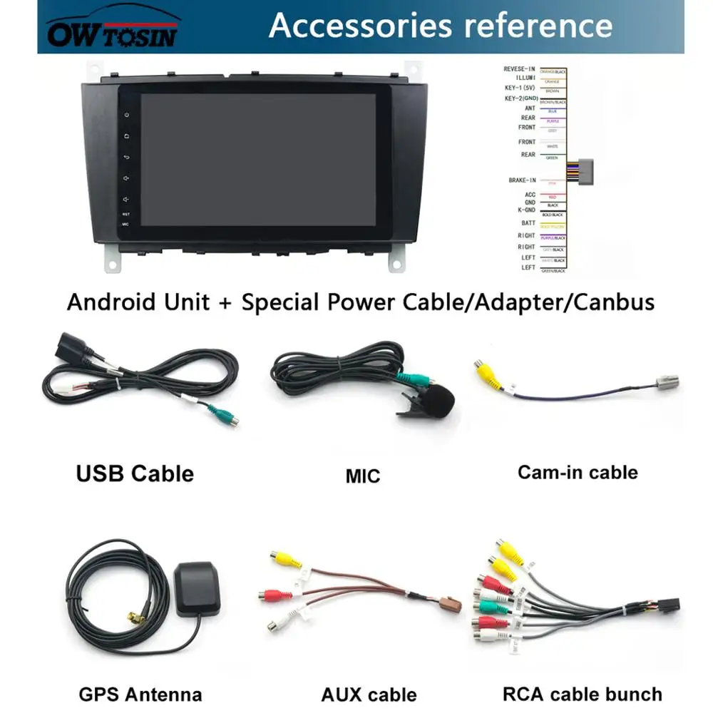 Flash Deal 8" IPS 8 Core 4GB RAM+64GB ROM Android 9.0 Car Radio Player GPS For Mercedes-Benz W203 CLC W467 DSP CarPlay Parrot BT Adas 4