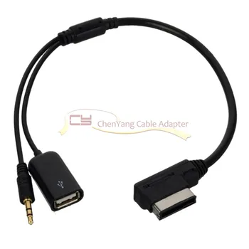 

Media In AMI MDI to Stereo 3.5mm Audio & USB Female Aux Adapter Cable For Car VW AUDI 2014 A4 A6 Q5 Q7