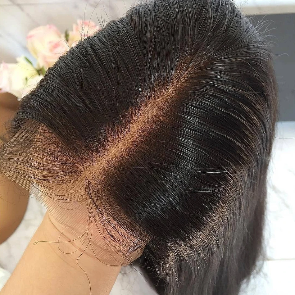 Короткие парики из натуральных волос на кружеве, бразильские прямые парики из натуральных волос, 150 180 плотность