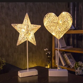 

Free Shipping Star and Hear shape Led table Lamp Popular Night Lamp As Room Decoration Warm Light For Home