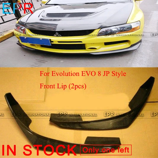 

For Evolution EVO 8 JP Style Carbon Fiber Front Lip (2pcs) For Mitsubishi Glossy Fiber Bumpers Accessories Body kit