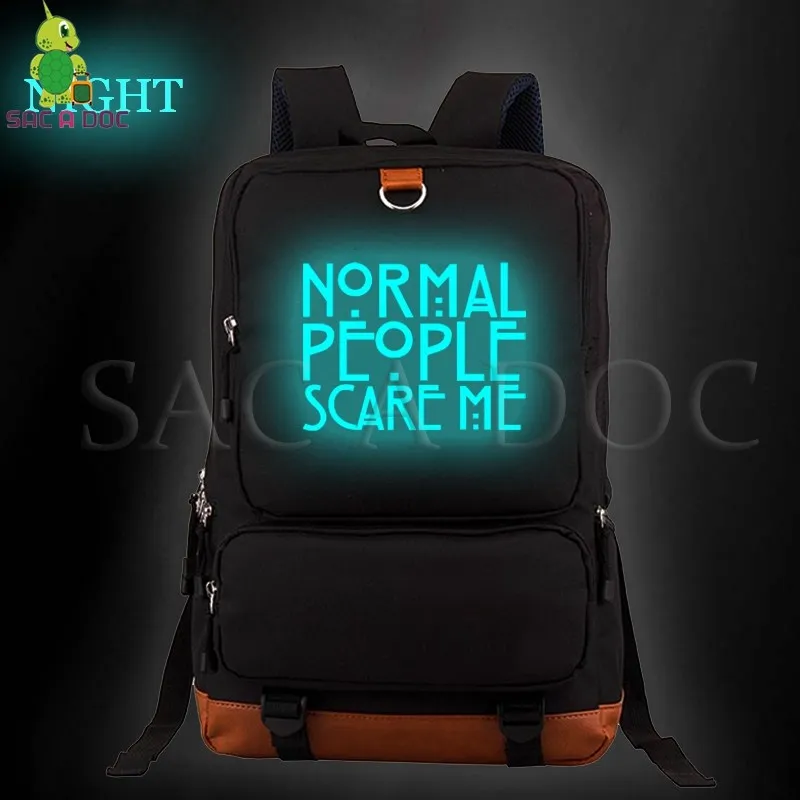 

American Horror Story Daily Backpack Laptop Backpack School Bags for Teenage Boys Girls Luminous Backpack Large Travel Rucksack