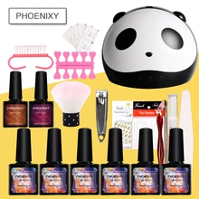 Полный маникюрный набор с лампой для ногтей Набор 24 Вт Светодиодный светильник для наборы для ногтей 6 шт. 10 мл УФ-гель для ногтей набор Инструменты для маникюра гелевый набор