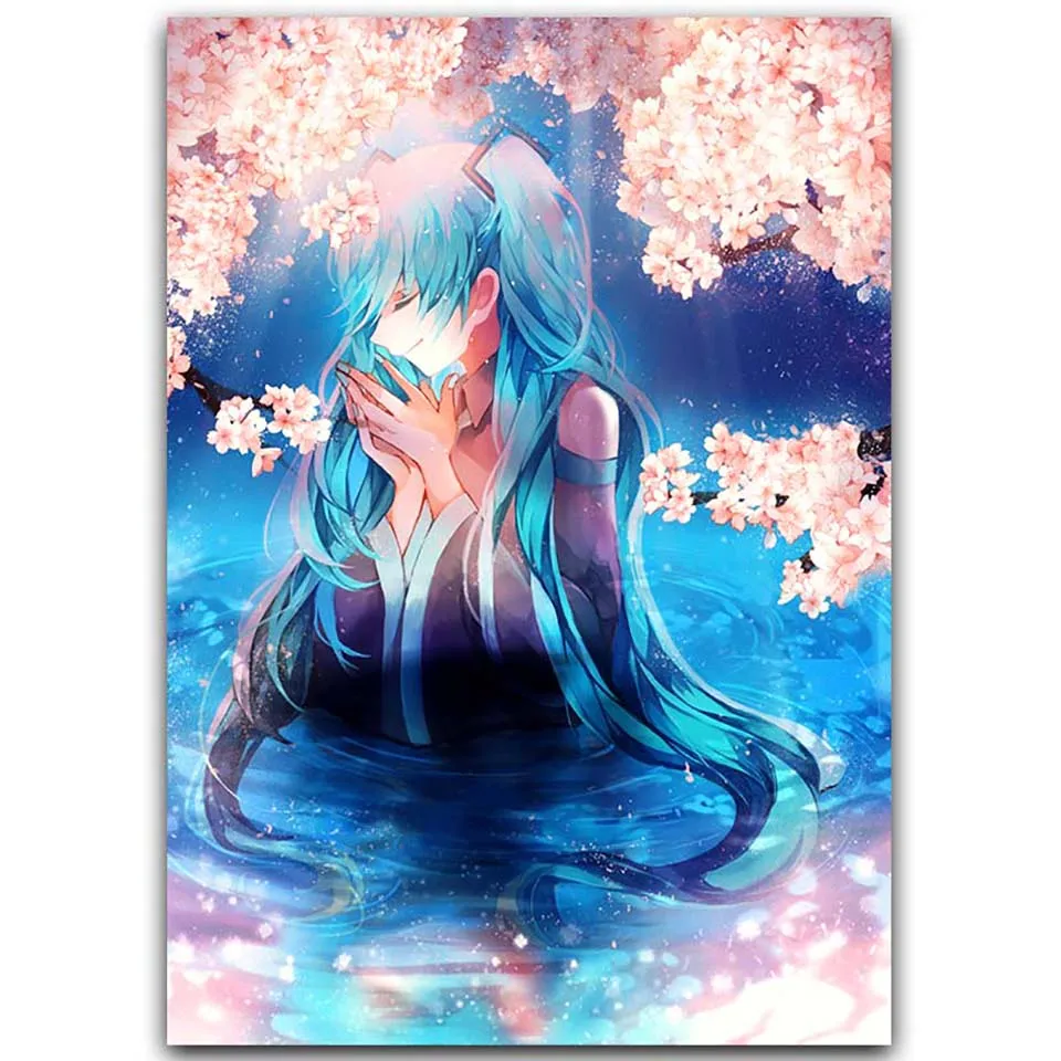 

5D Diamond Full Square Drill DIY Painting Hatsune Miku Animation Picture Embroidery Mosaic Cross Stitch Craft Wall Artwork Decor