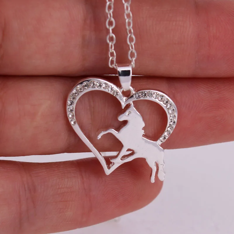 hzew new running horse and heart pendant necklace animal necklaces gift hzew new running horse and heart pendant necklace animal necklaces gift