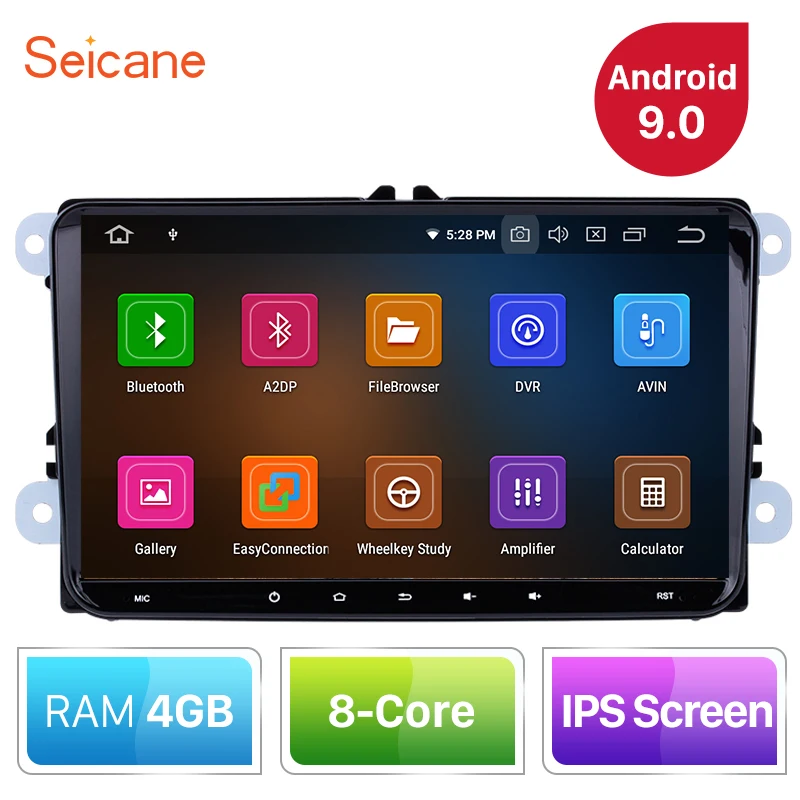 Seicane Android 9.0 IPS 8-Core RAM 4GB Car GPS Navigation Stereo Player for VW Volkswagen Seat Golf Polo Passat b5 Jetta Tiguan