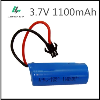 

3.7V 1100mAh Lipo Battery For Remote control helicopter boat wholesale 3.7 V 1100 mAh Toy batteries Lipo Battery 18500 SM Plug