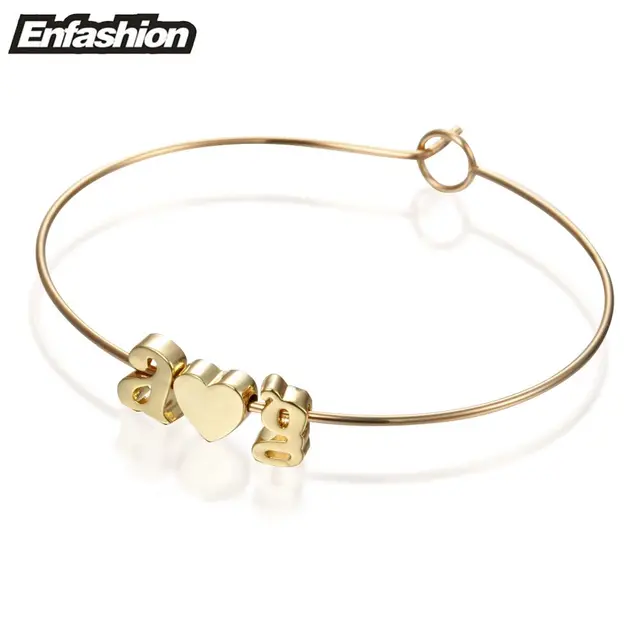 Enfashion Letter Bracelet Initial Cuff Bracelets Gold Color Alfabet Enfashion Letter Bracelet Initial Cuff Bracelets Gold Color Alfabet Bangles For Women Pulseiras Diy Jewelry