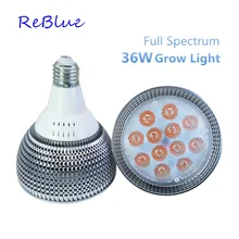ReBlue Led Grow Light фитолампа лампа для растений 7 Вт 15 Вт 36 Вт растительный свет Светодиодная лампа для выращивания растений led полный спектр для цветения
