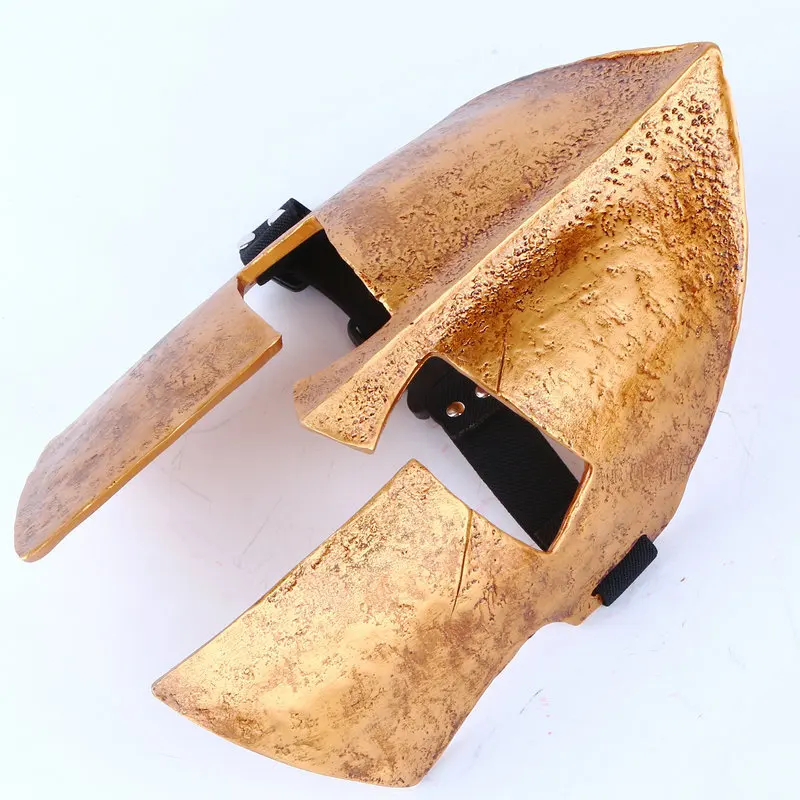 

Halloween Spartan Full Face Resin Masks 300 Warriors Fighter Game Golden Helmet Mask Masquerade Party Cosplay Props Adults Size
