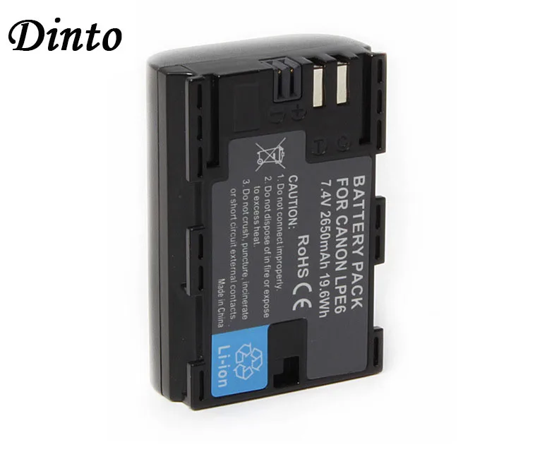 Dinto 1pc 7.4v Lpe6 Lp E6 Rechargeable Batteries Lpe6 Camera Battery