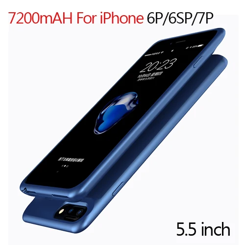 Чехол для зарядного устройства для iPhone 6 6s Plus 5000/7000 мАч, чехол для внешнего аккумулятора для iPhone 7 7 plus - Цвет: Blue