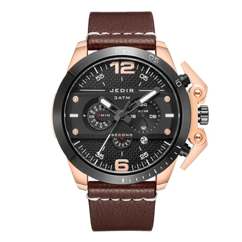 

Luxury Casual Men Watches Chronograph Sports Wristwatch Men Leather Quartzwatch Display Date Male Clock Relogio Masculino 2019