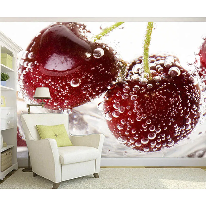 

3D Wallpaper Home Decor Living Room Wall Cool Red Cherry TV Backdrop Bedroom Photo Wall Paper 3D
