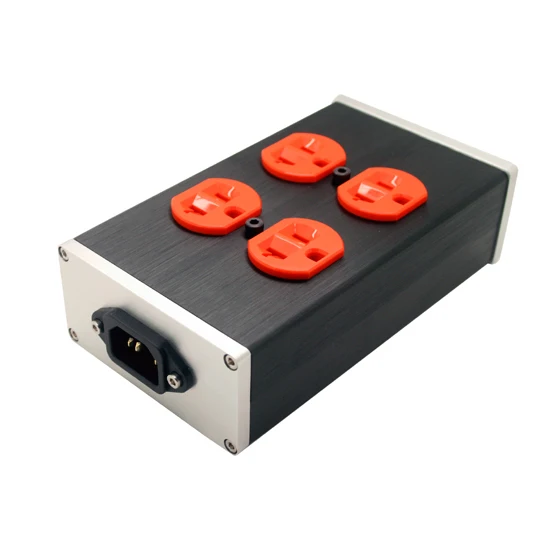 

Audio Power Purifier Filter Noise Reduce Socket,C14 to 4 Way US socket Aluminium