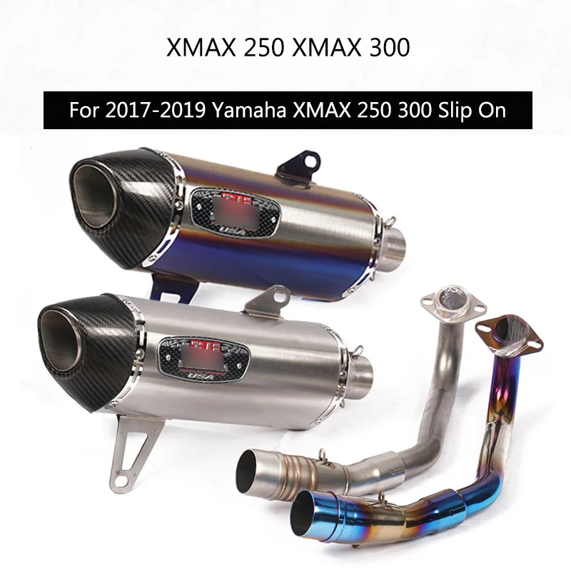 Полная выхлопная система) для Yamaha XMAX 250 XMAX 300 слипоны 51 мм мотоцикл выпускной коллектор Средний хвост