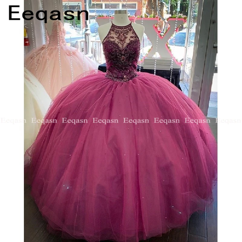 Пышные платья бальное платье кружево из бисера Пуффи милые 16 платья Vestidos De 15 лет выпускное вечернее платье