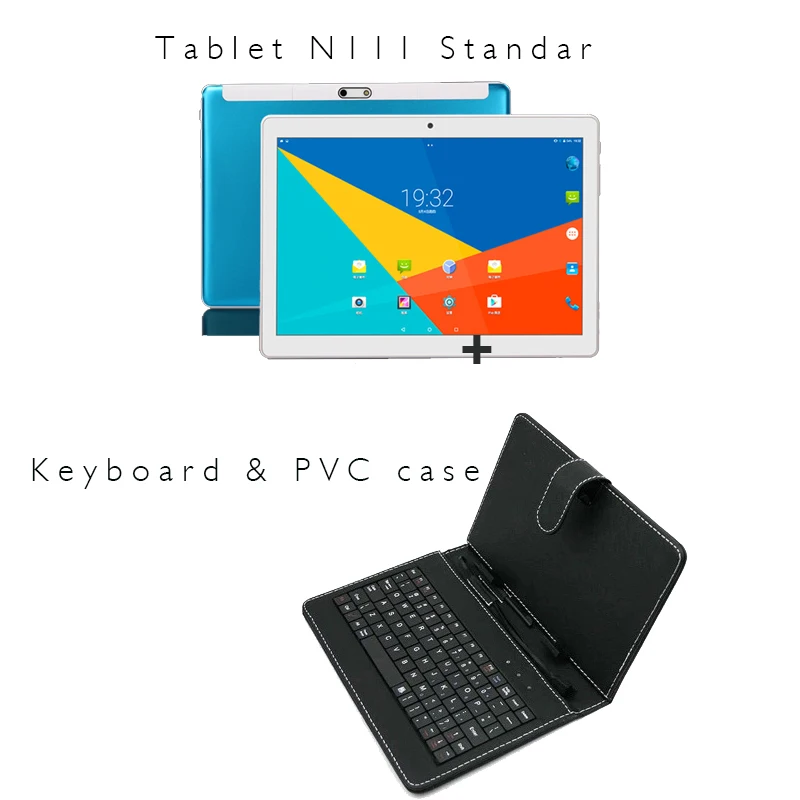 Новинка, 10 дюймов, планшет ПК Телефонный звонок 3g 4 аппарат не привязан к оператору сотовой связи Android 7,0 Octa Core 2 Гб Оперативная память 32GB Встроенная память, Wi-Fi, gps Планшеты 10,1 ips 1920*1080+ Подарки OTG - Комплект: N111 ADD Keyboard