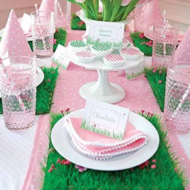 Трава Коврики бамбуковые салфетки для свадьбы детского дня рождения детский день рождения летняя Чай вечерние пасхальные цветы конфеты свадебного стола украшения