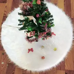 Рождественские украшения чистый белый длинный волос дерево плюшевая юбка Праздничная елка украшения длинные волосы Рождественская елка