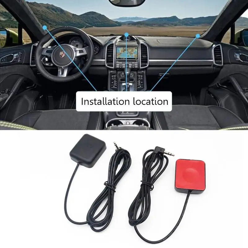 

Car DVR Recorder GPS Navigation Accessories External Antenna Module 3.5mm Plug Black