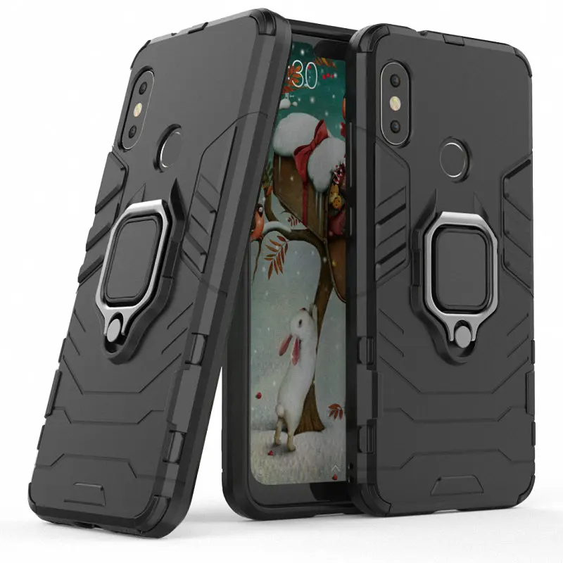 

2018 for Xiaomi Mi A2 Lite Ring Case Car Holder Phone Case for Xiaomi Redmi 6 Pro Redmi 6 Hard Armor Case Cover Fundas Capa