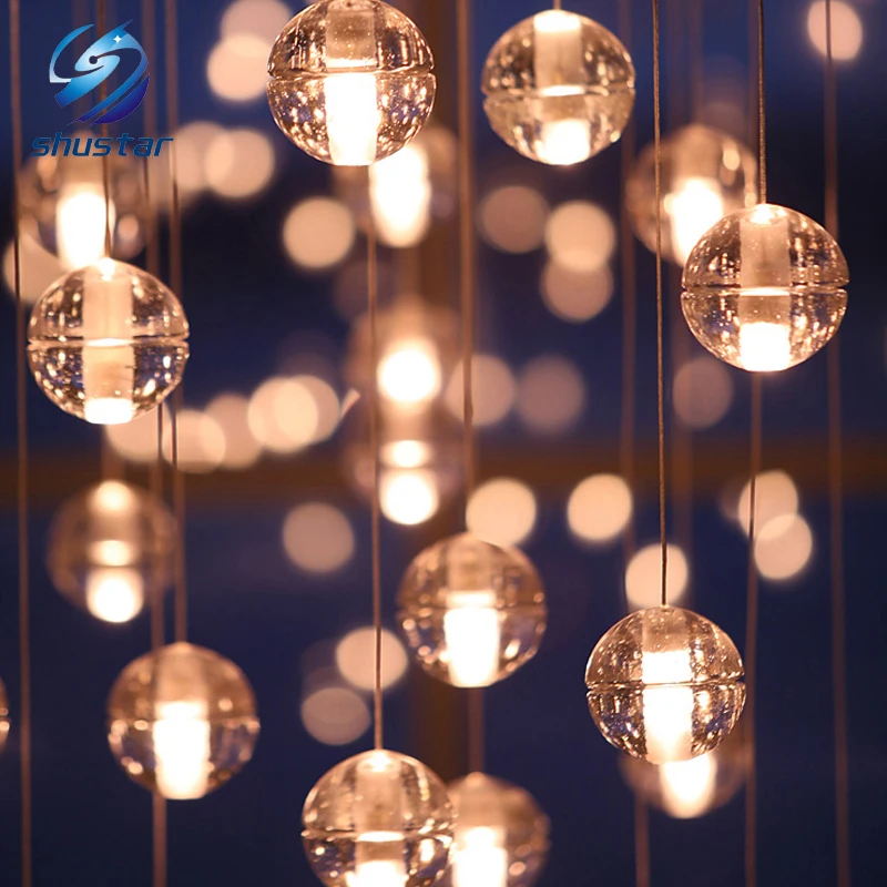 ③100mm Diameter G4 ᗑ Led Crystal Gl Ball Pendant Light 100mm Diameter G4 Led Crystal Gl Ball Pendant Light Ac110v 220v Lamp Restaurant Stair Bar Cafes Droplight With 2 Meter Cable